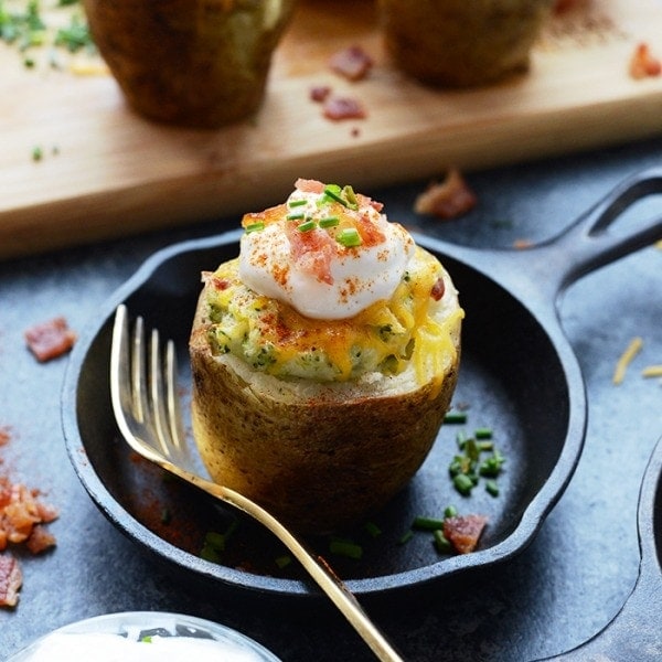 Lightened Broccoli Cheddar Twice Baked Potatoes: Your Holiday Hero